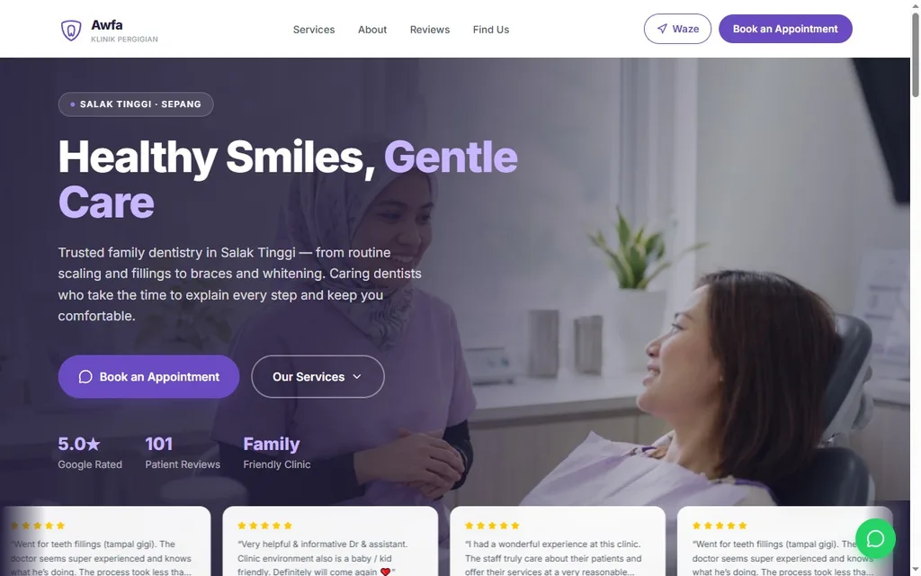 klinik-pergigian-awfa.vercel.app preview