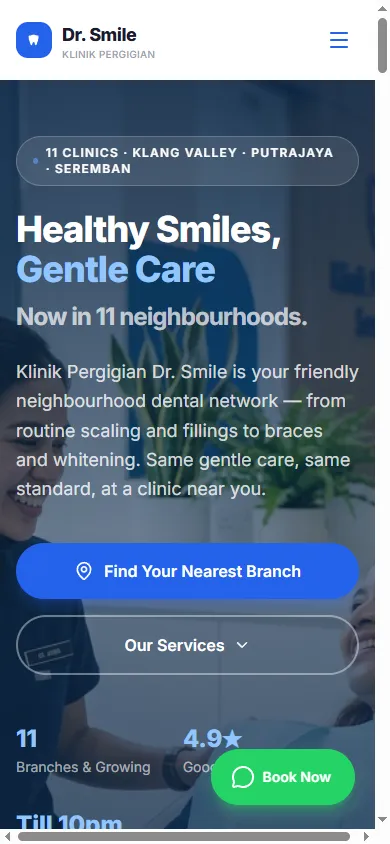 drsmile-chain.vercel.app mobile preview